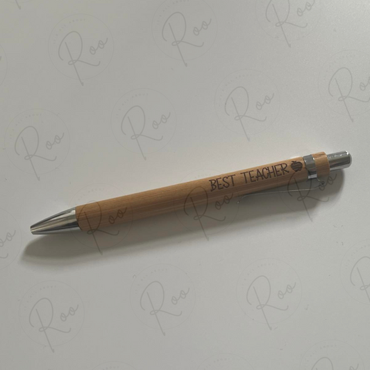 Teacher Engraved Bamboo Pen