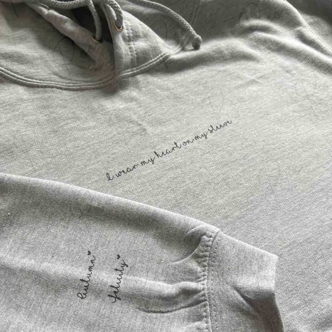I wear my heart on my sleeve hoodie