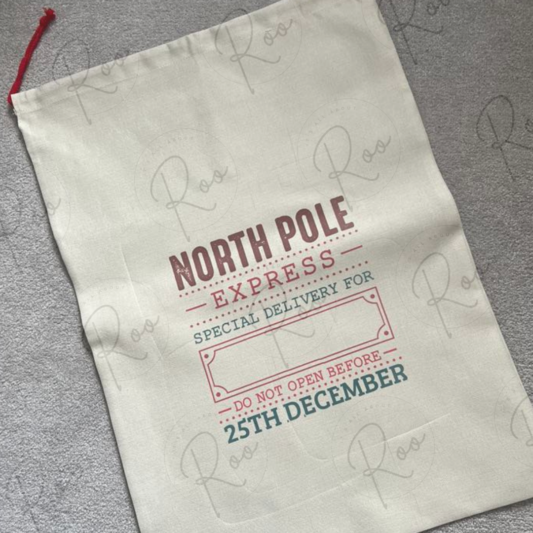 Personalised canvas Christmas gift sack