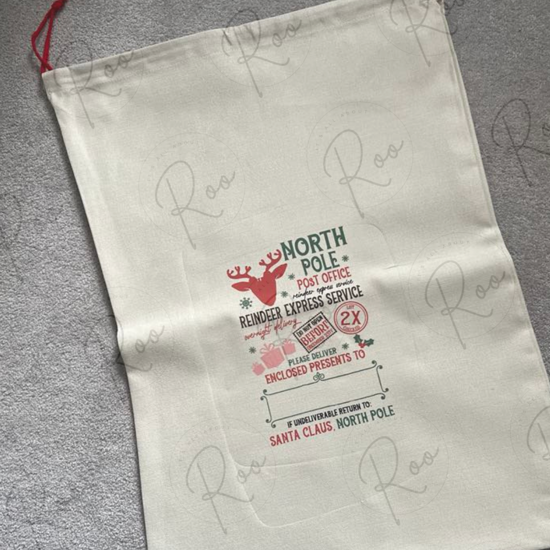 Personalised canvas Christmas gift sack