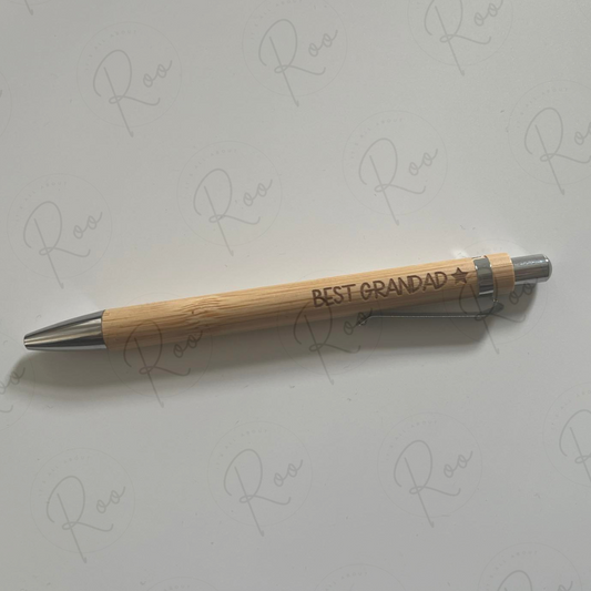 Dad/Daddy/Grandad Engraved Bamboo Pen