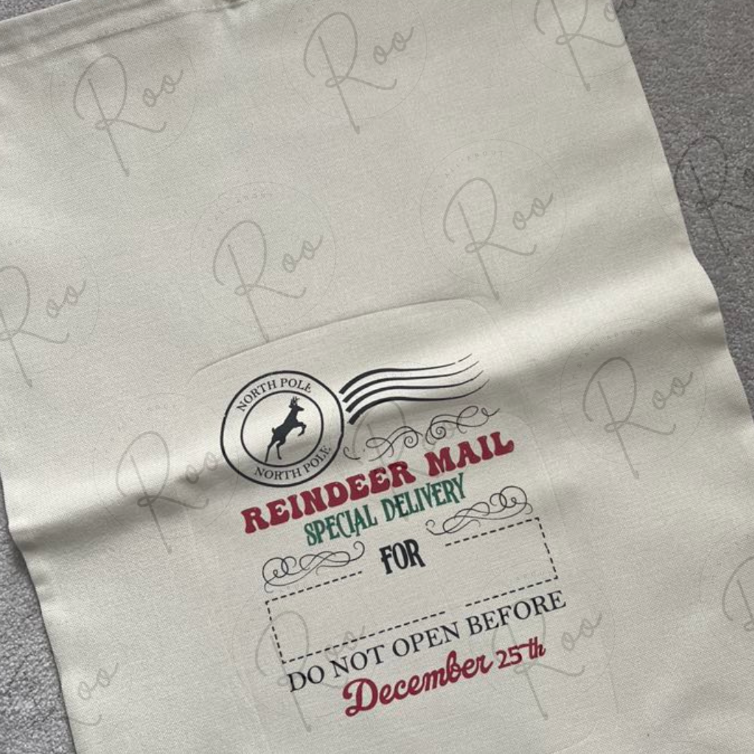 Personalised canvas Christmas gift sack