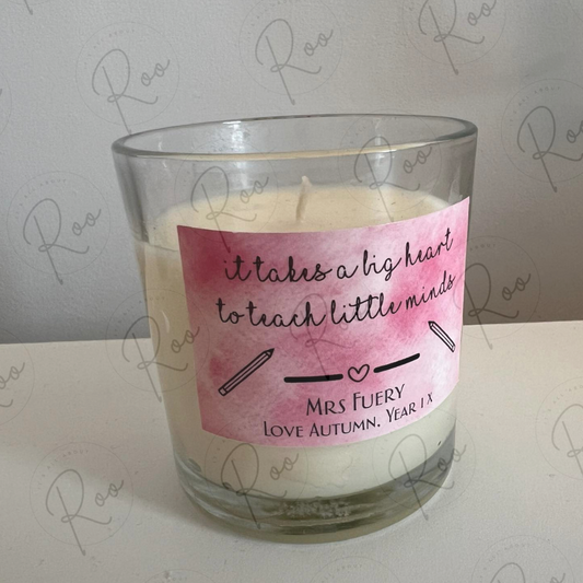 Teacher jar candle (big hearts, little minds)
