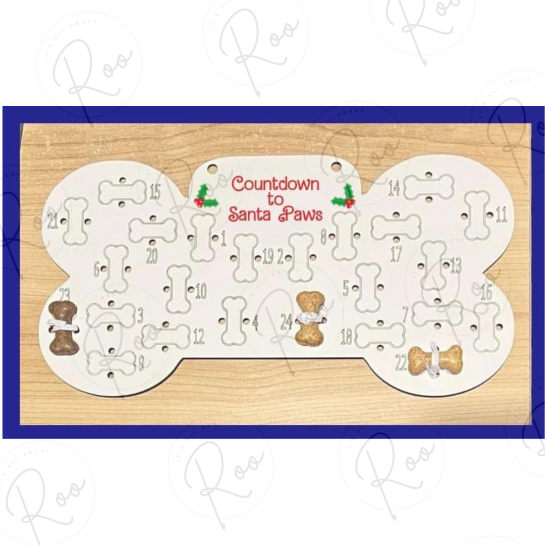 White Fronted MDF Engraved Dog Treat Advent Calendar