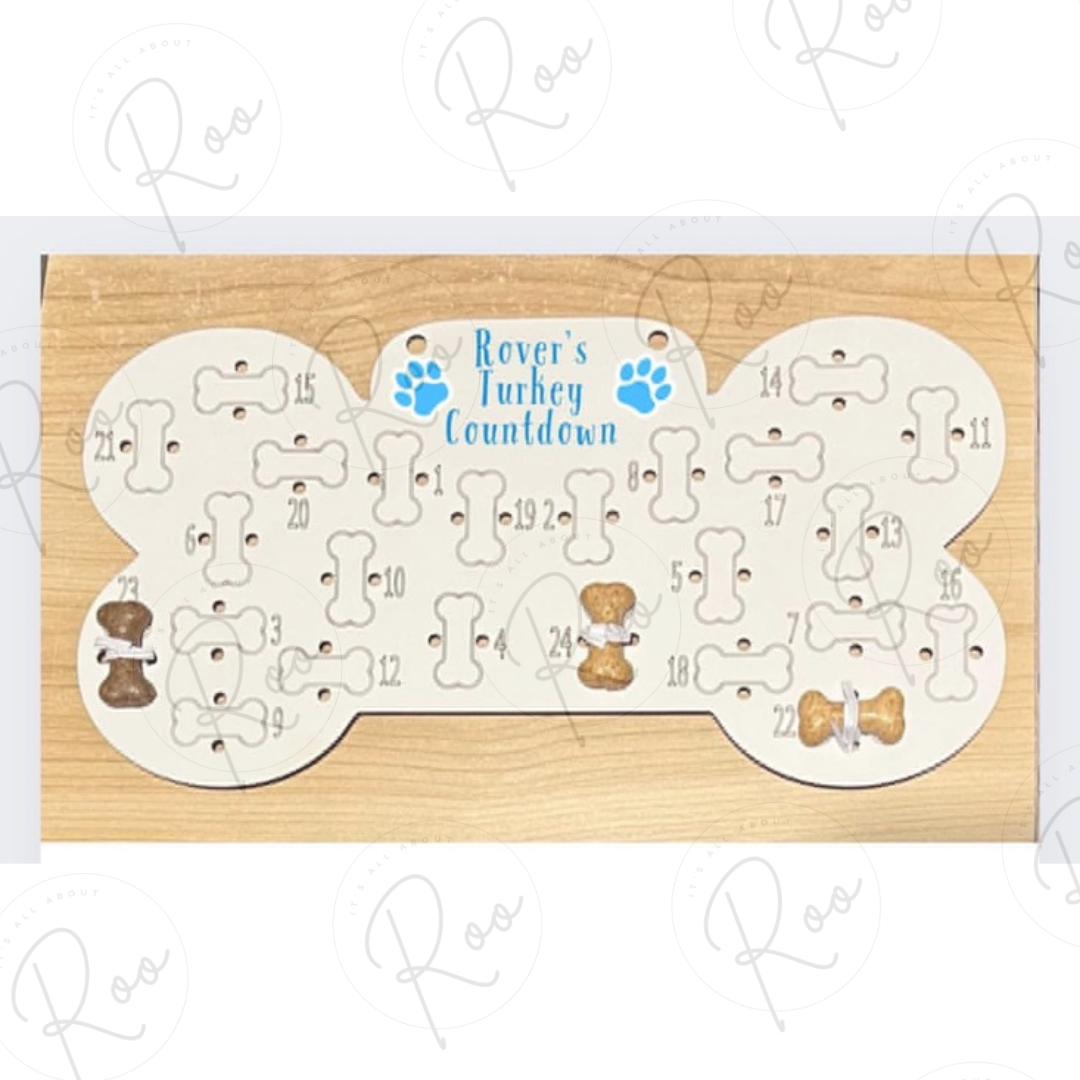 White Fronted MDF Engraved Dog Treat Advent Calendar