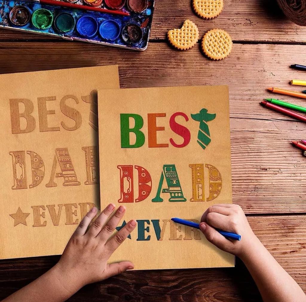 Wooden "Best Dad Ever" card