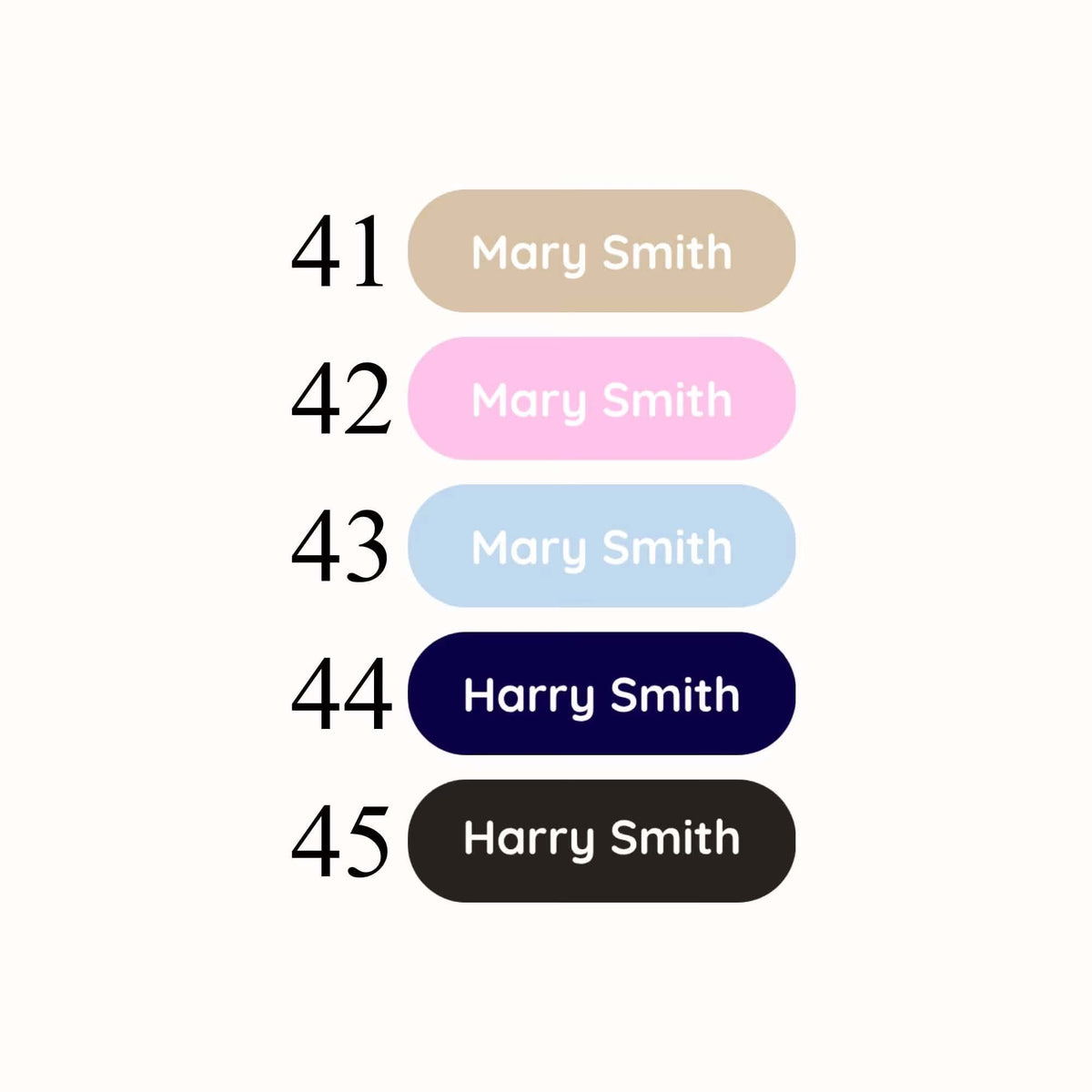 Custom iron-on name labels