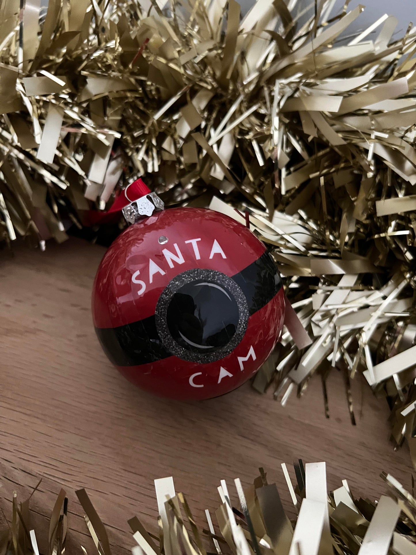 Light up Santa Cam bauble