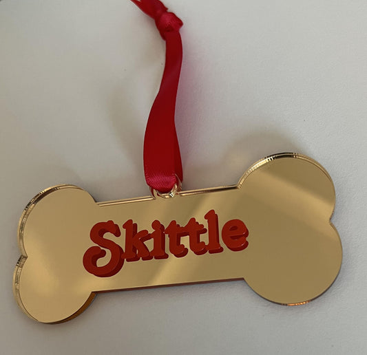 Dog bone Christmas ornament