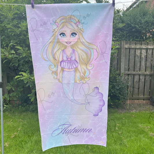 Custom Beach Towel - Mermaid