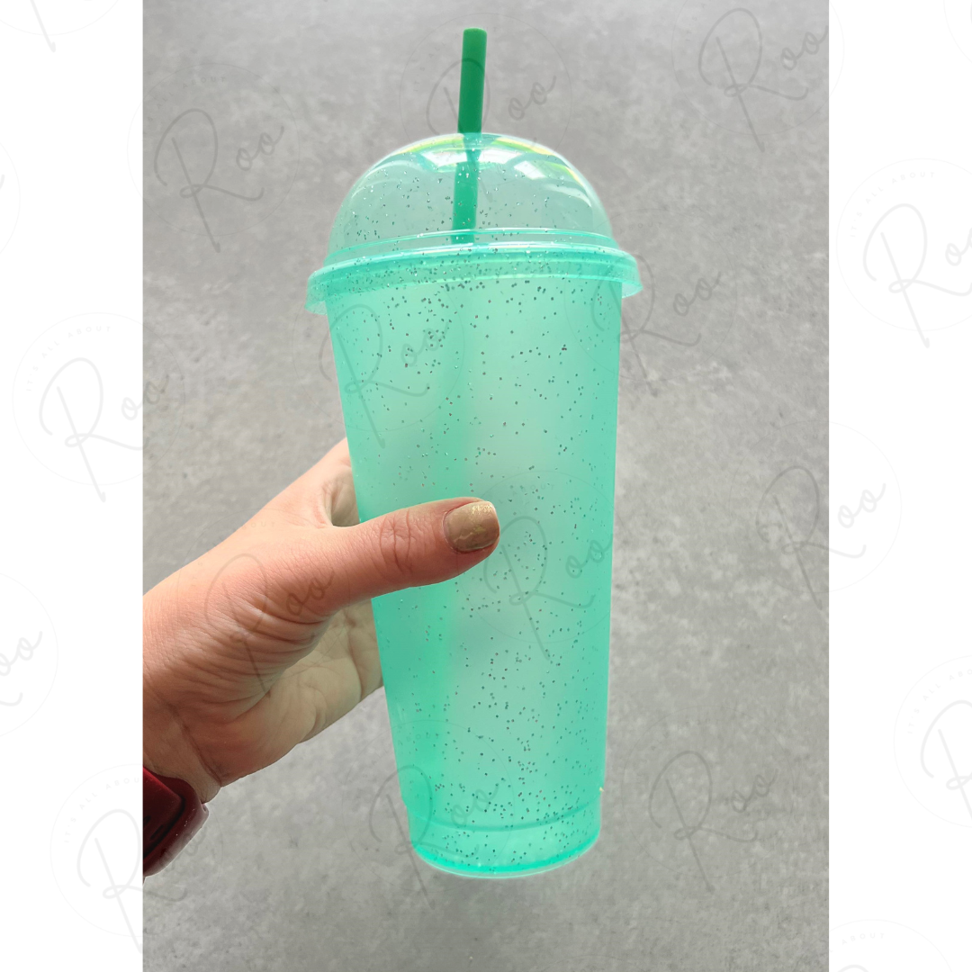 Glitter Dome Cup with straw (24oz)