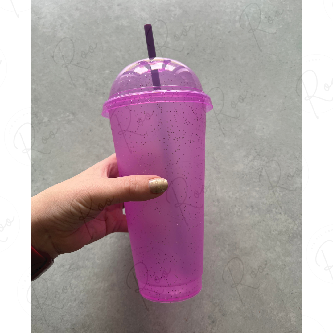 Glitter Dome Cup with straw (24oz)