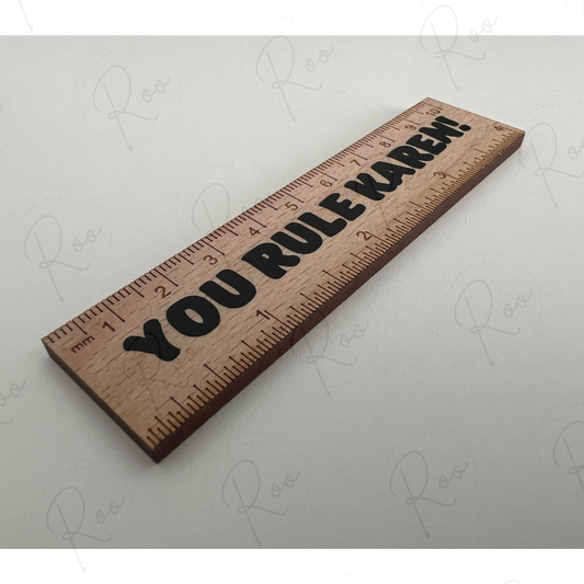 Wooden 10cm personalised rulers.