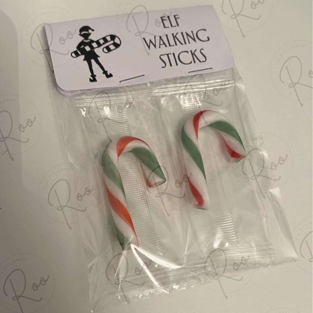 "Elf Walking Sticks" novelty gift