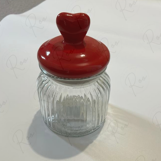 Heart Lid Glass Jar