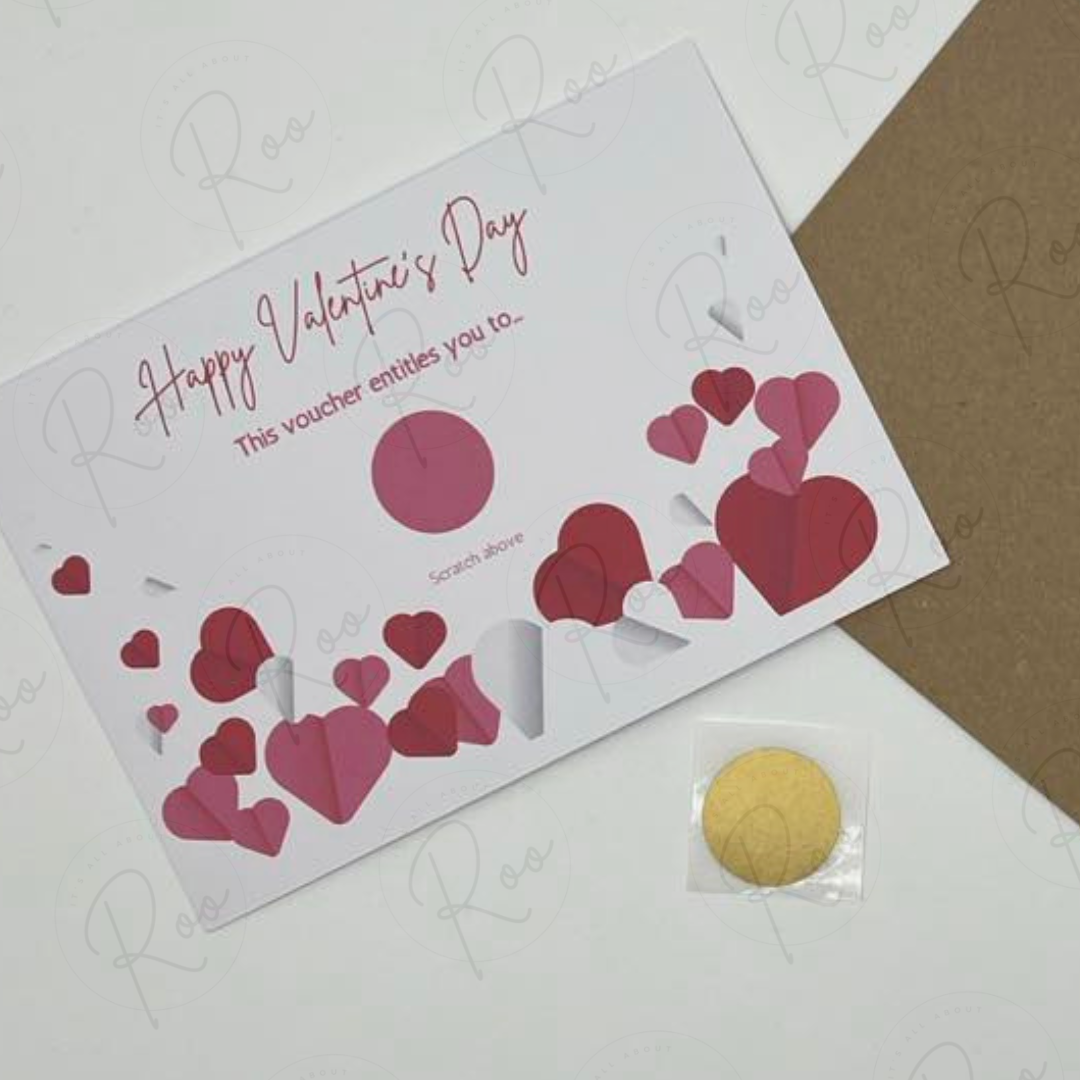 Valentine's Day scratch card voucher set