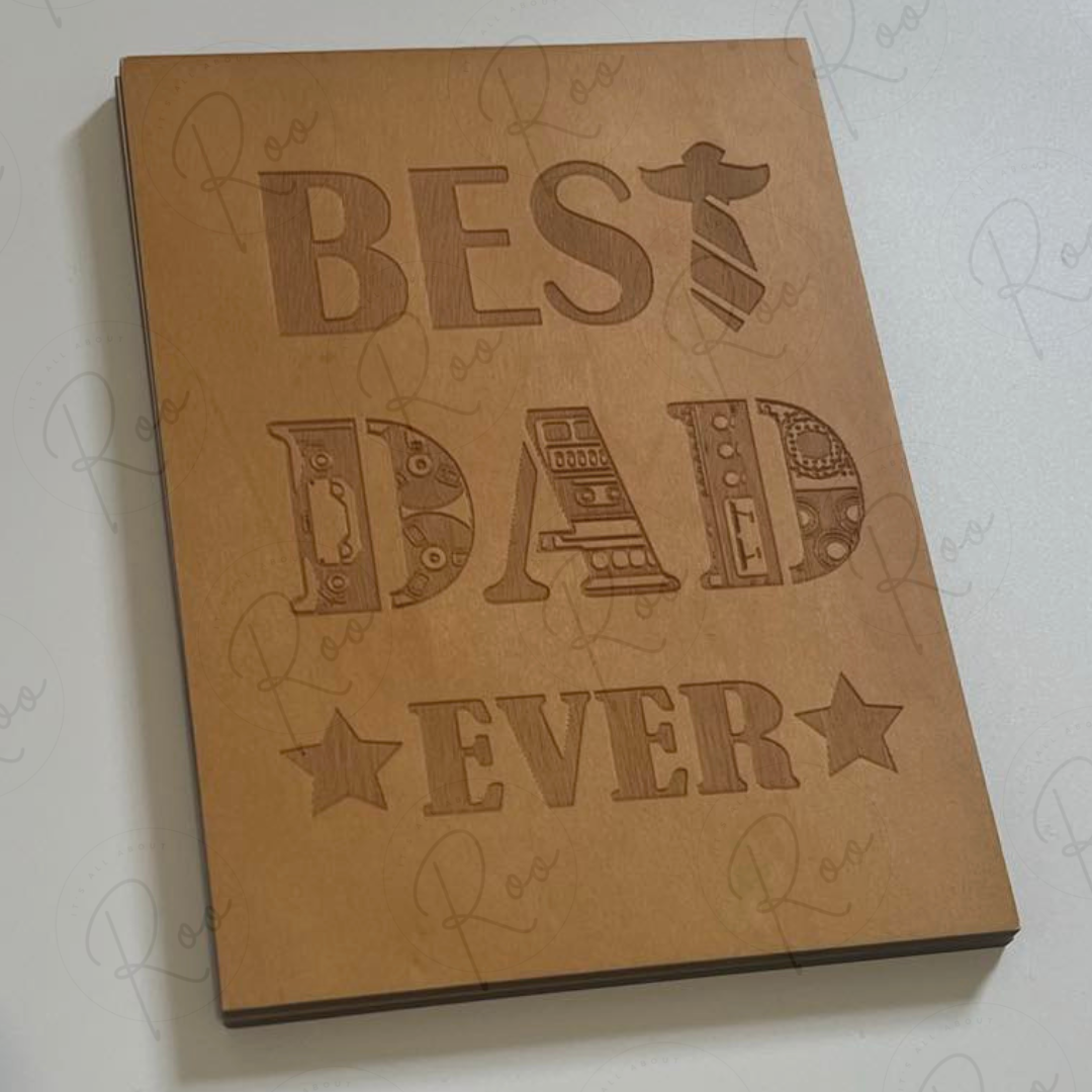 Wooden "Best Dad Ever" card