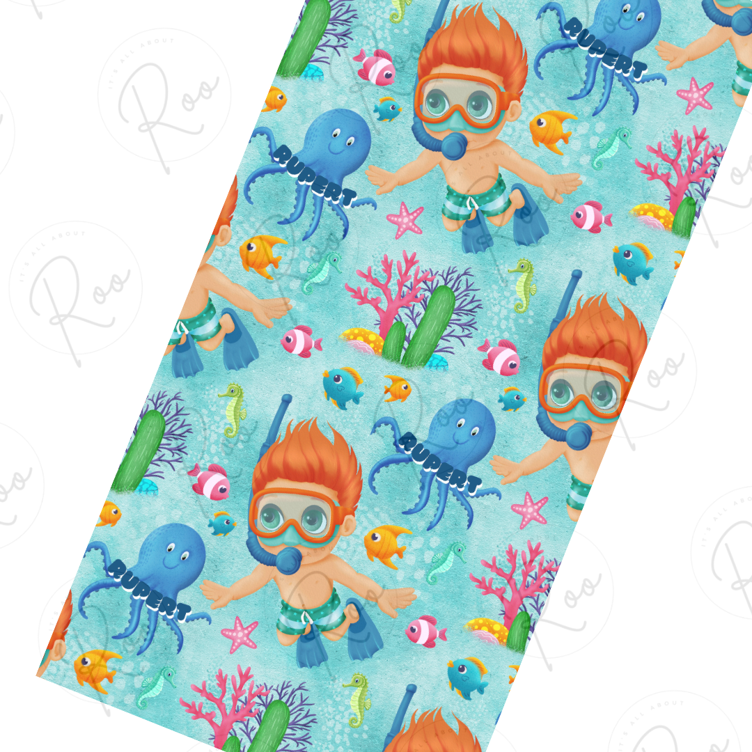 Custom Beach Towel - Underwater Boy