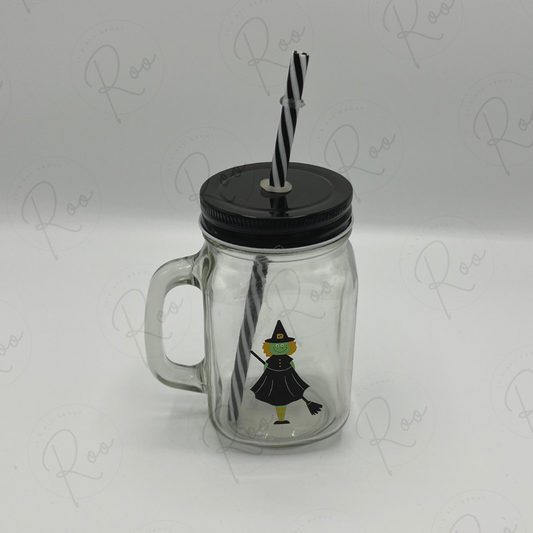 "Witch" Mason Jar Glass