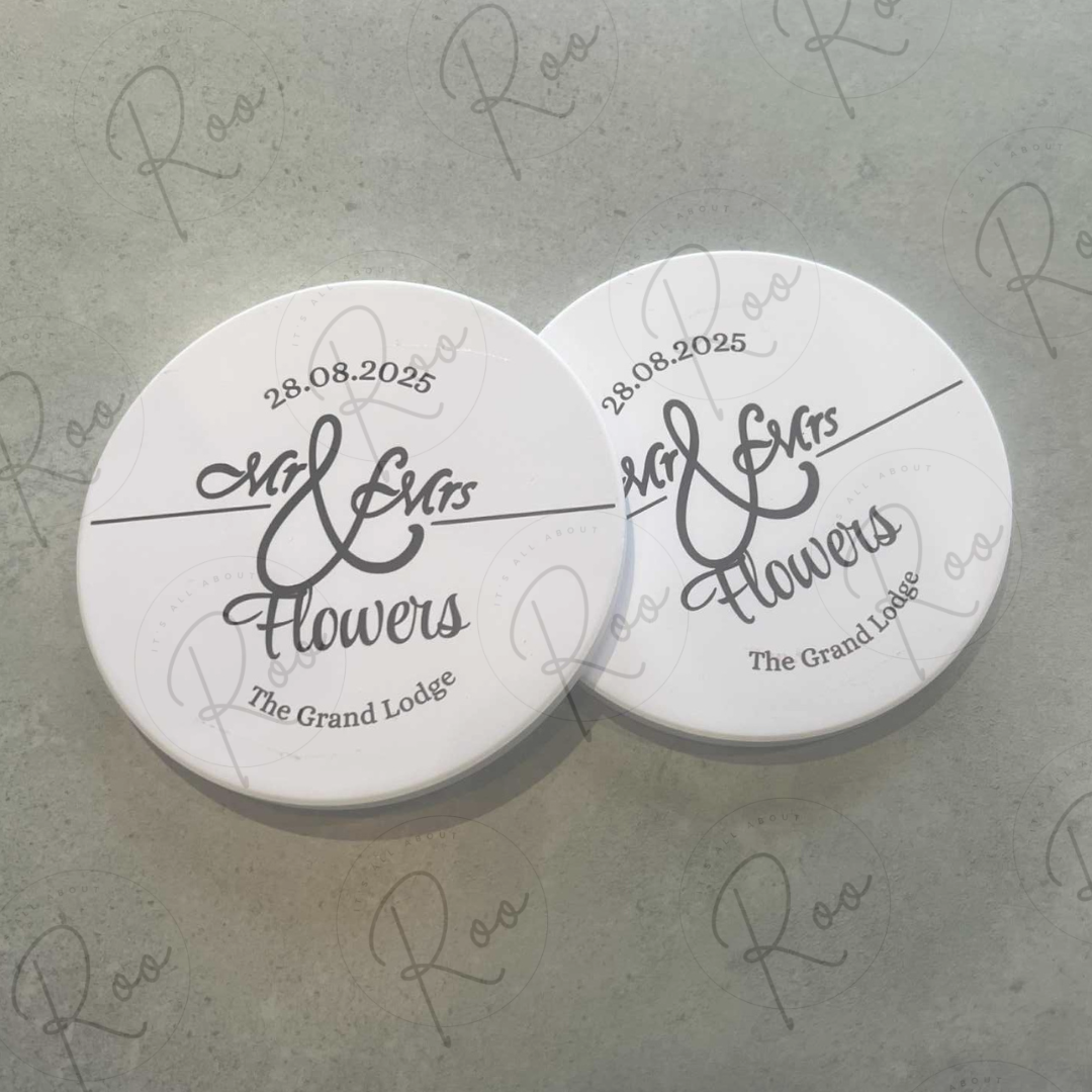 Ceramic Coaster - Mr & Mrs