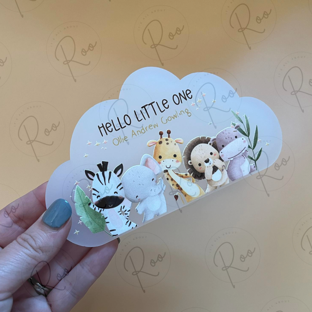 "Hello little one" acrylic cloud