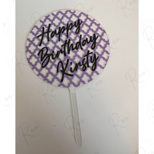 Acrylic cake topper