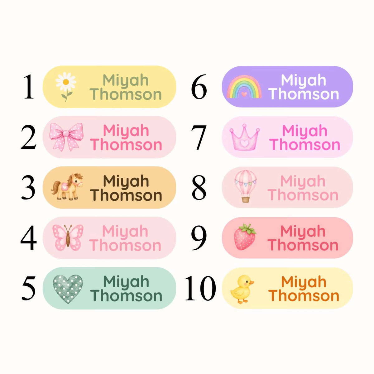 Custom iron-on name labels